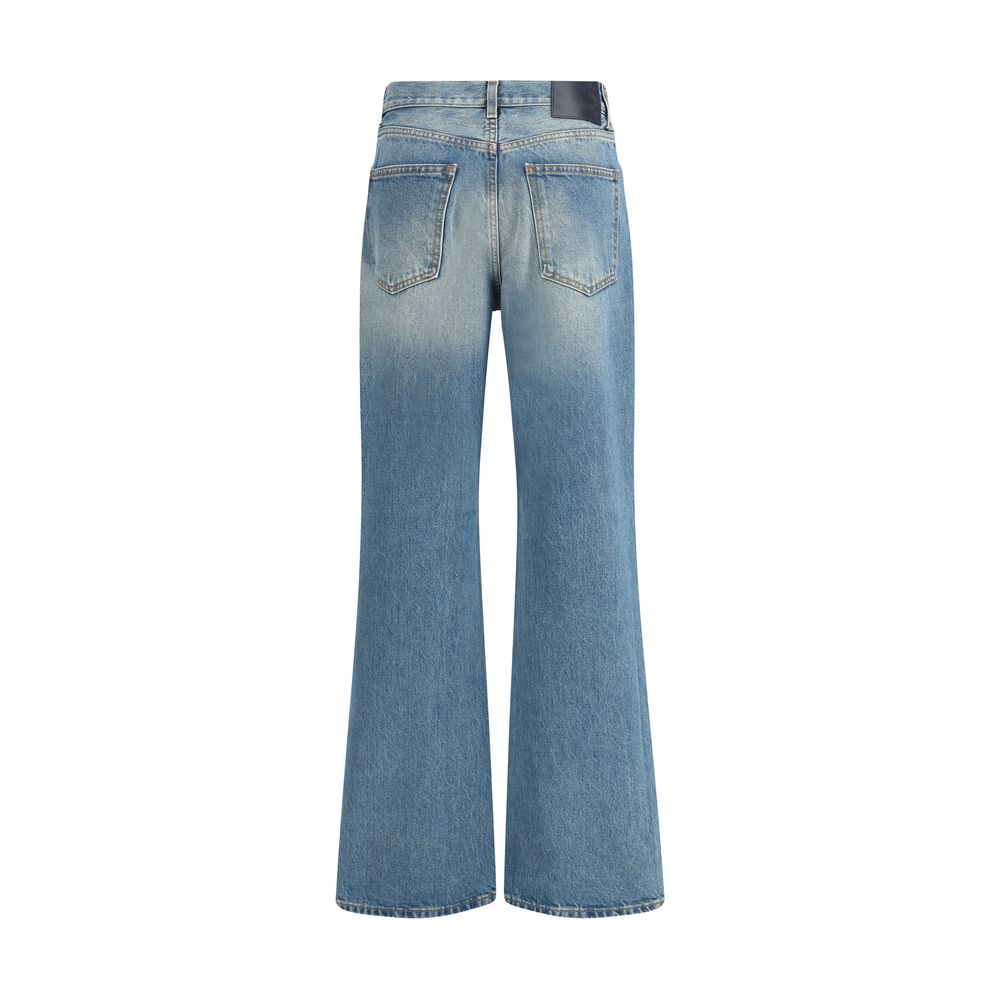 Haikure Hellblaue Baumwoll-Jeans mit ausgestelltem Bein