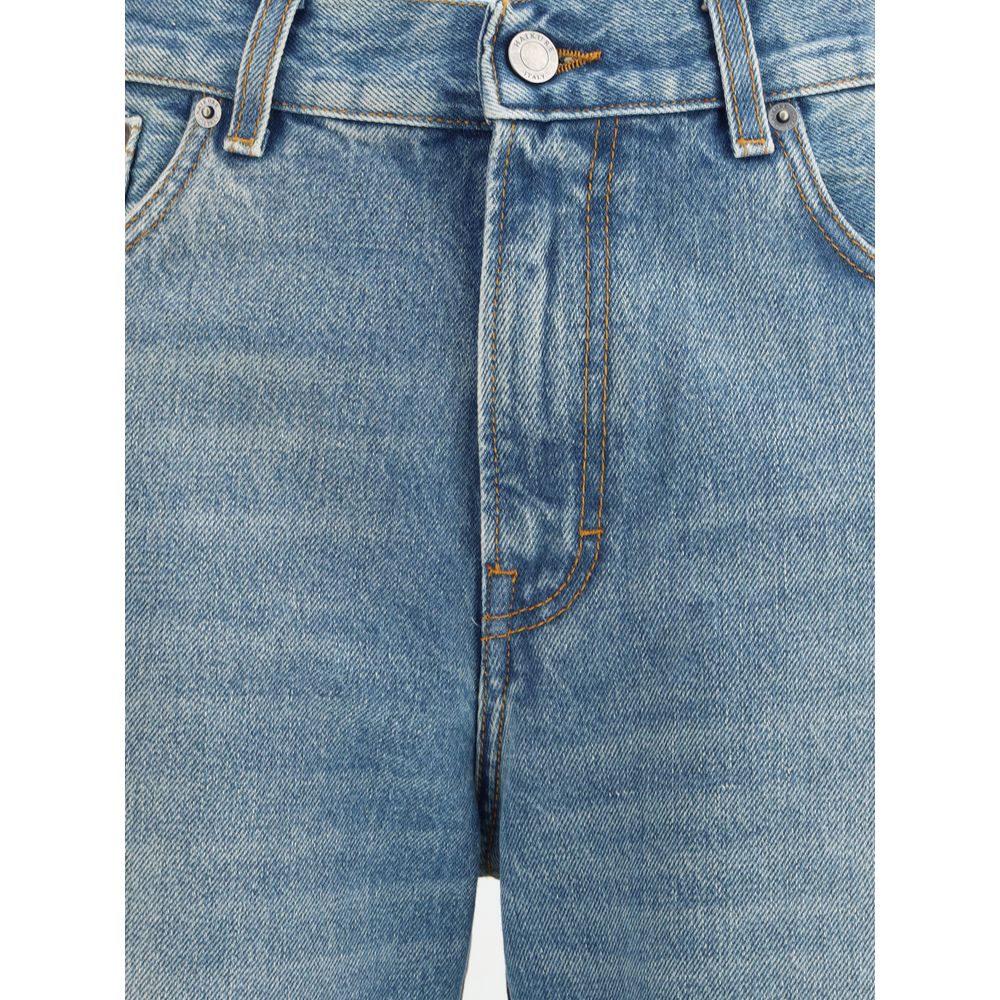 Haikure Hellblaue Baumwoll-Jeans mit ausgestelltem Bein