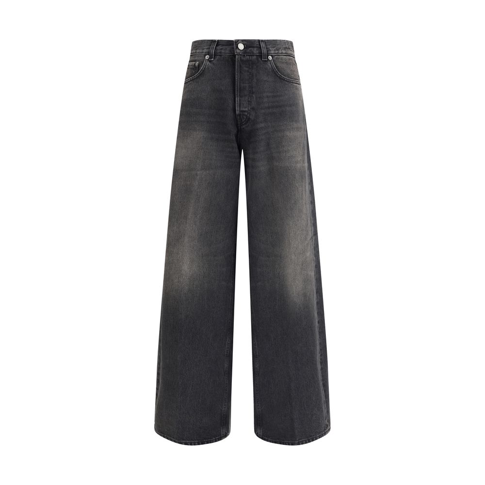 Haikure Schwarze Baumwoll-Jeans mit lockerer Passform