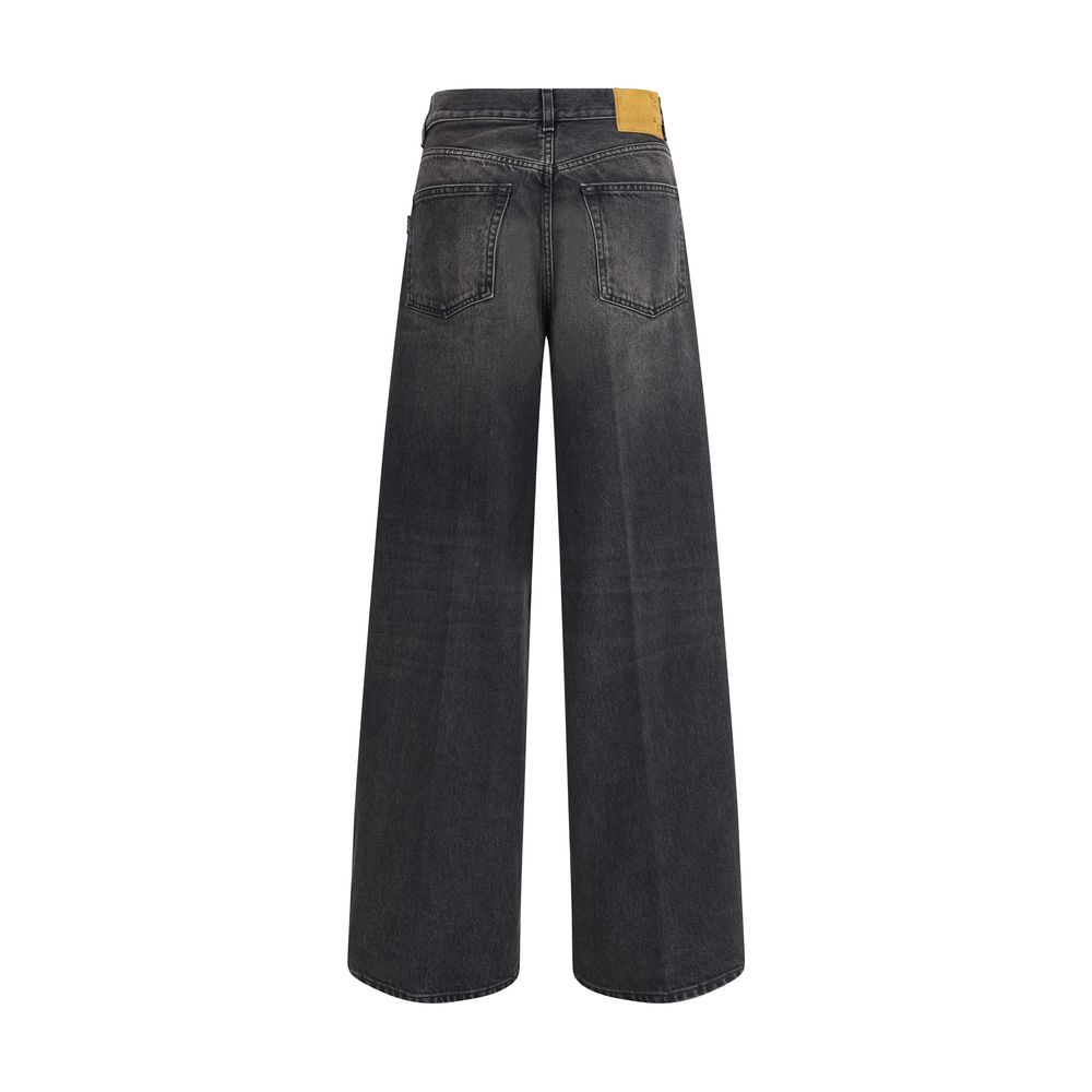 Haikure Schwarze Baumwoll-Jeans mit lockerer Passform