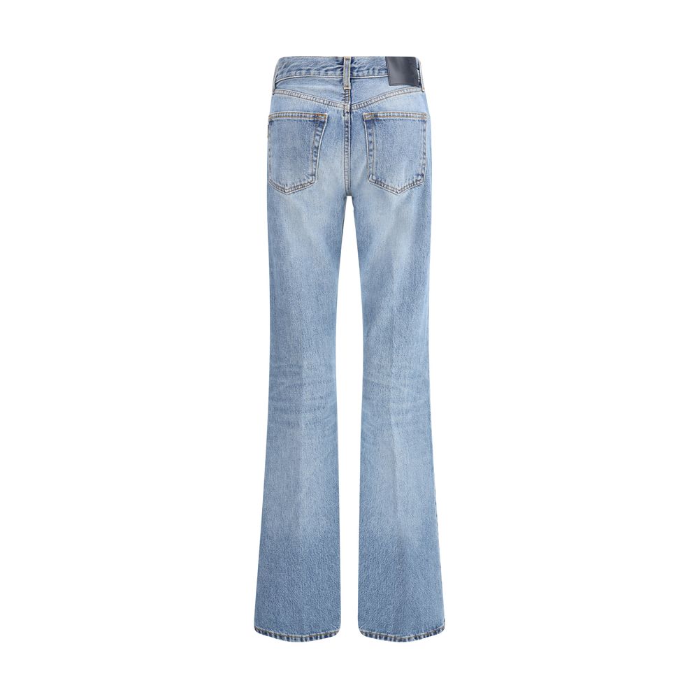 Haikure Hellblaue Baumwoll-Jeans mit ausgestelltem Bein