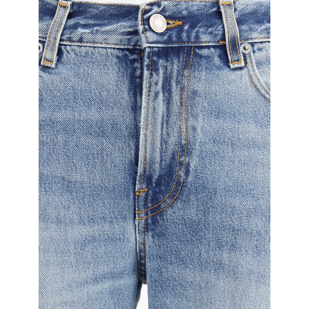 Haikure Hellblaue Baumwoll-Jeans mit ausgestelltem Bein