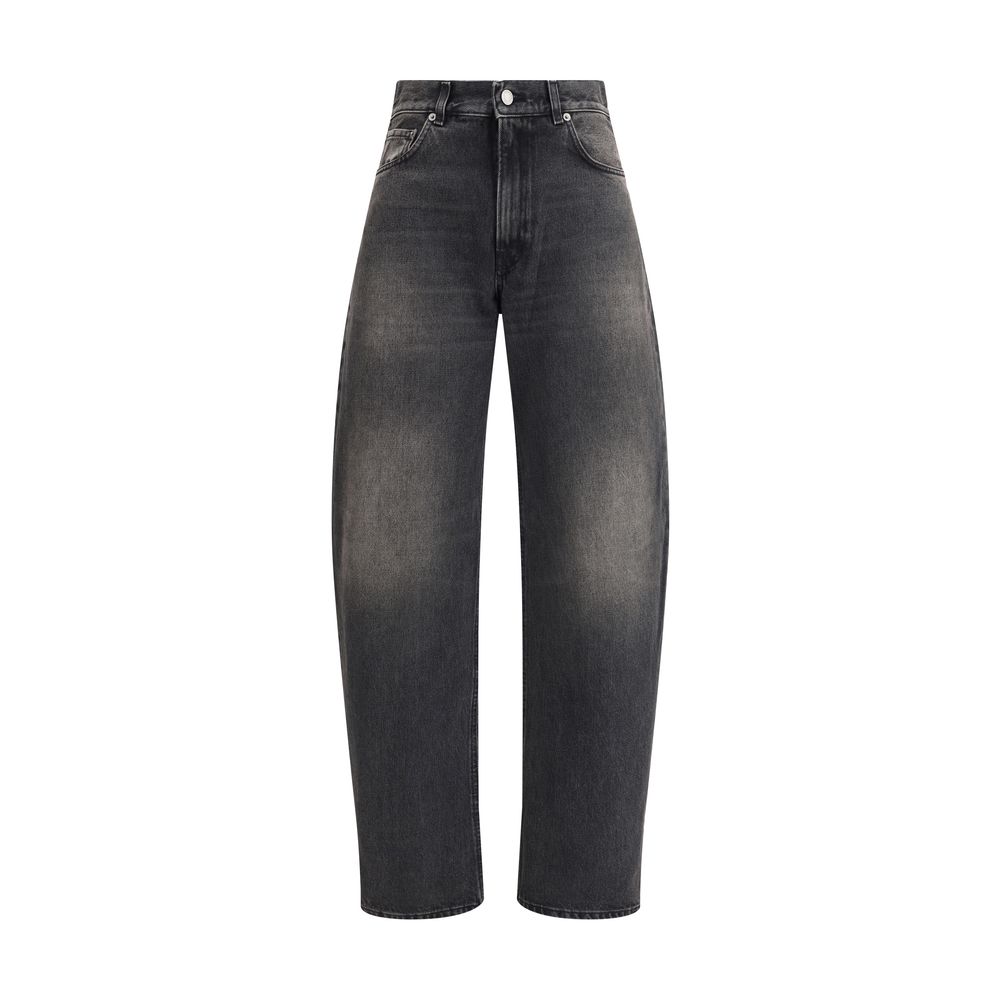 Haikure Schwarze Baumwoll-Jeans mit Relaxed Fit