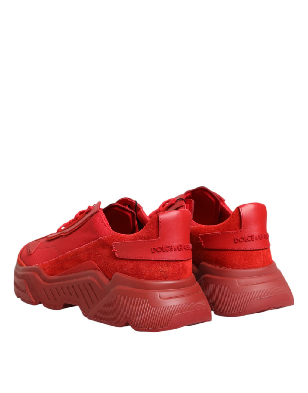 Dolce & Gabbana Rote Leder Daymaster Low Top Sneakers Schuhe