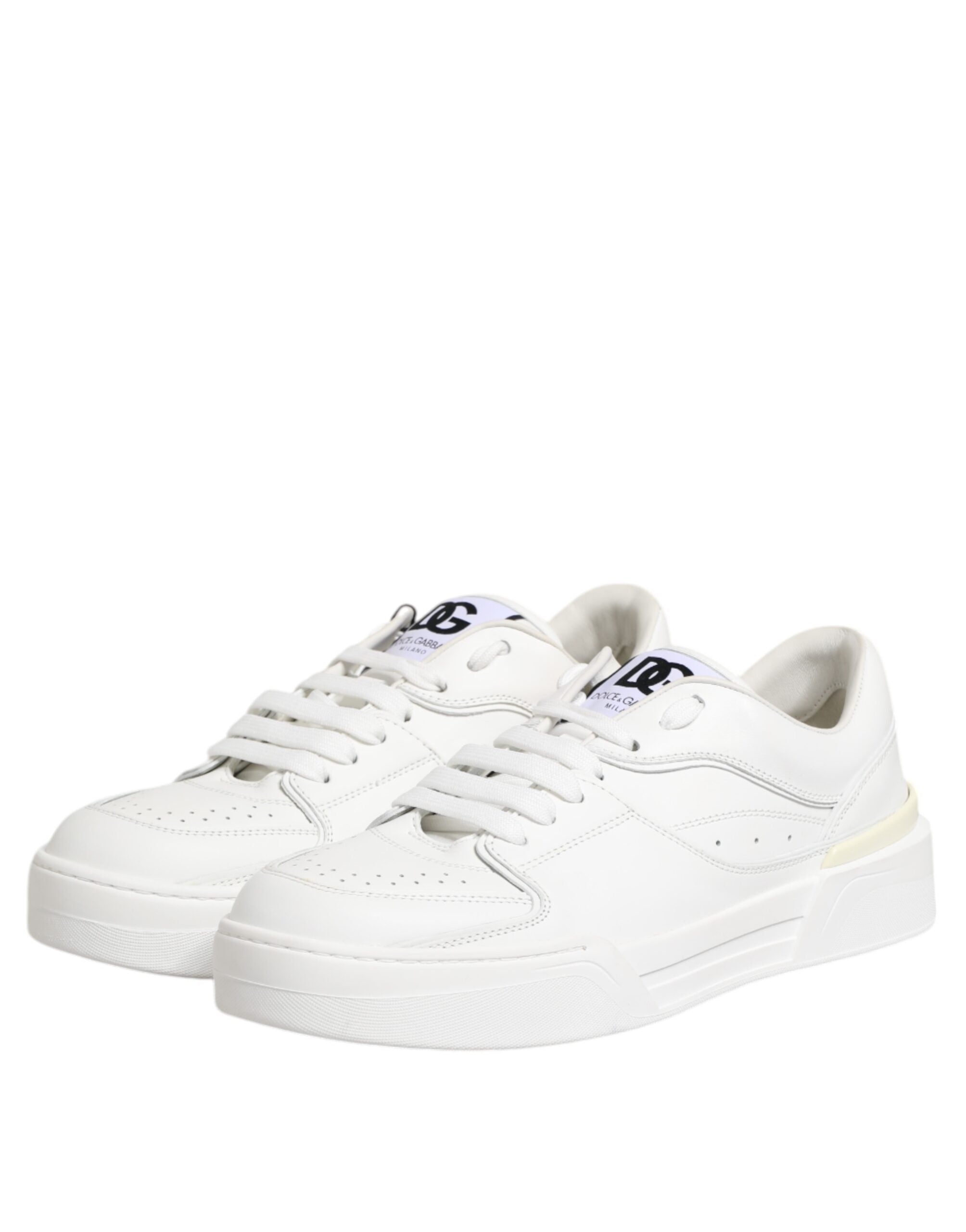 Dolce & Gabbana Weiß Miami Leder Low Top Turnschuhe Schuhe