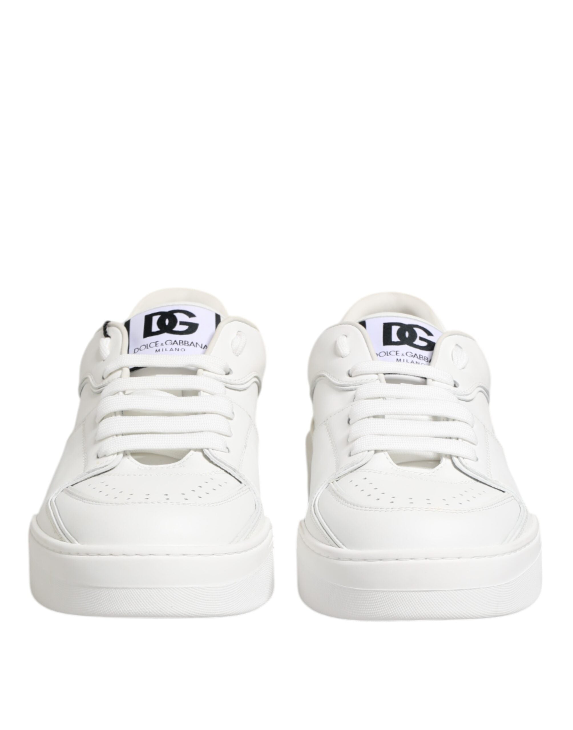 Dolce & Gabbana Weiß Miami Leder Low Top Turnschuhe Schuhe