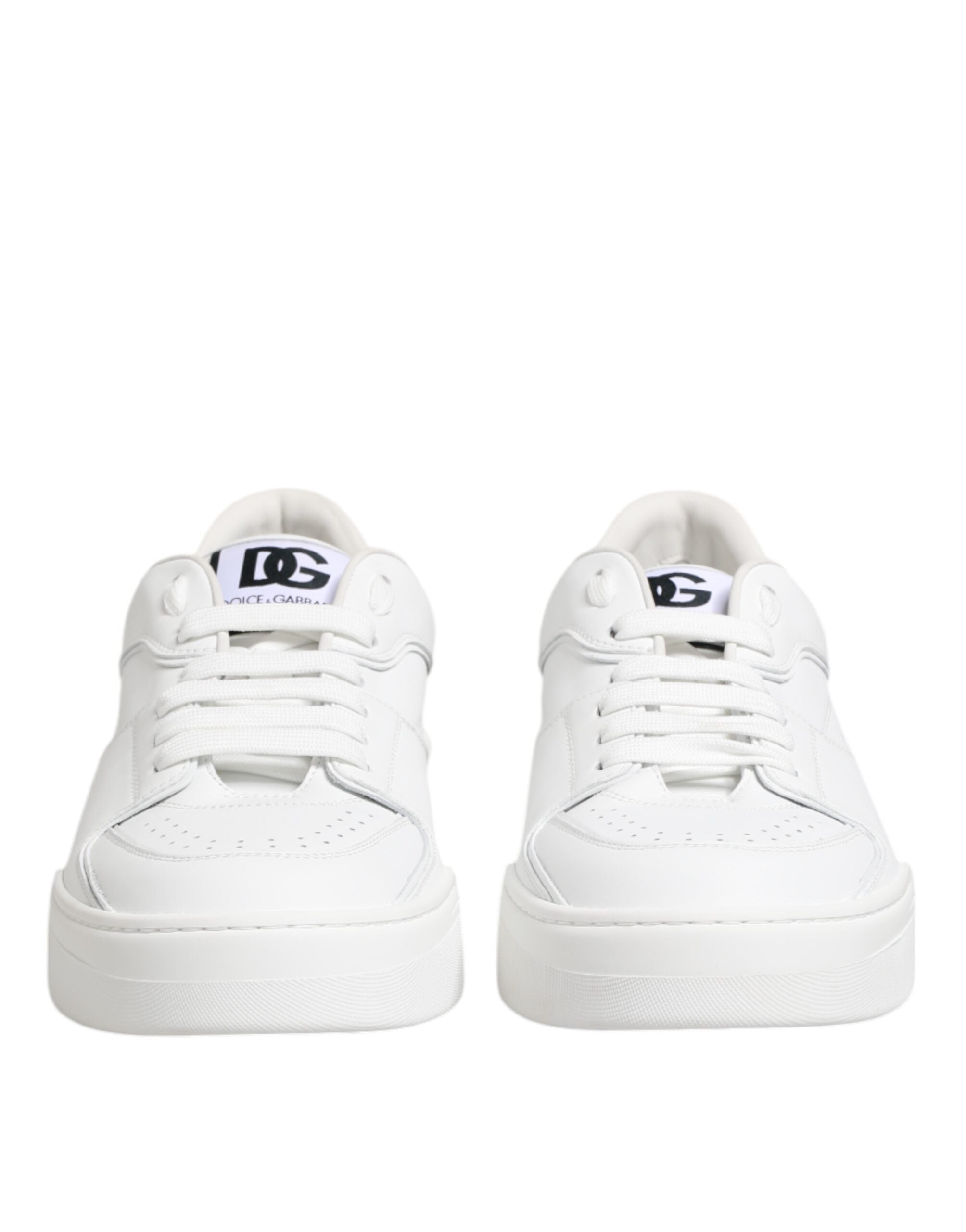 Dolce & Gabbana Weiß Miami Leder Low Top Turnschuhe Schuhe
