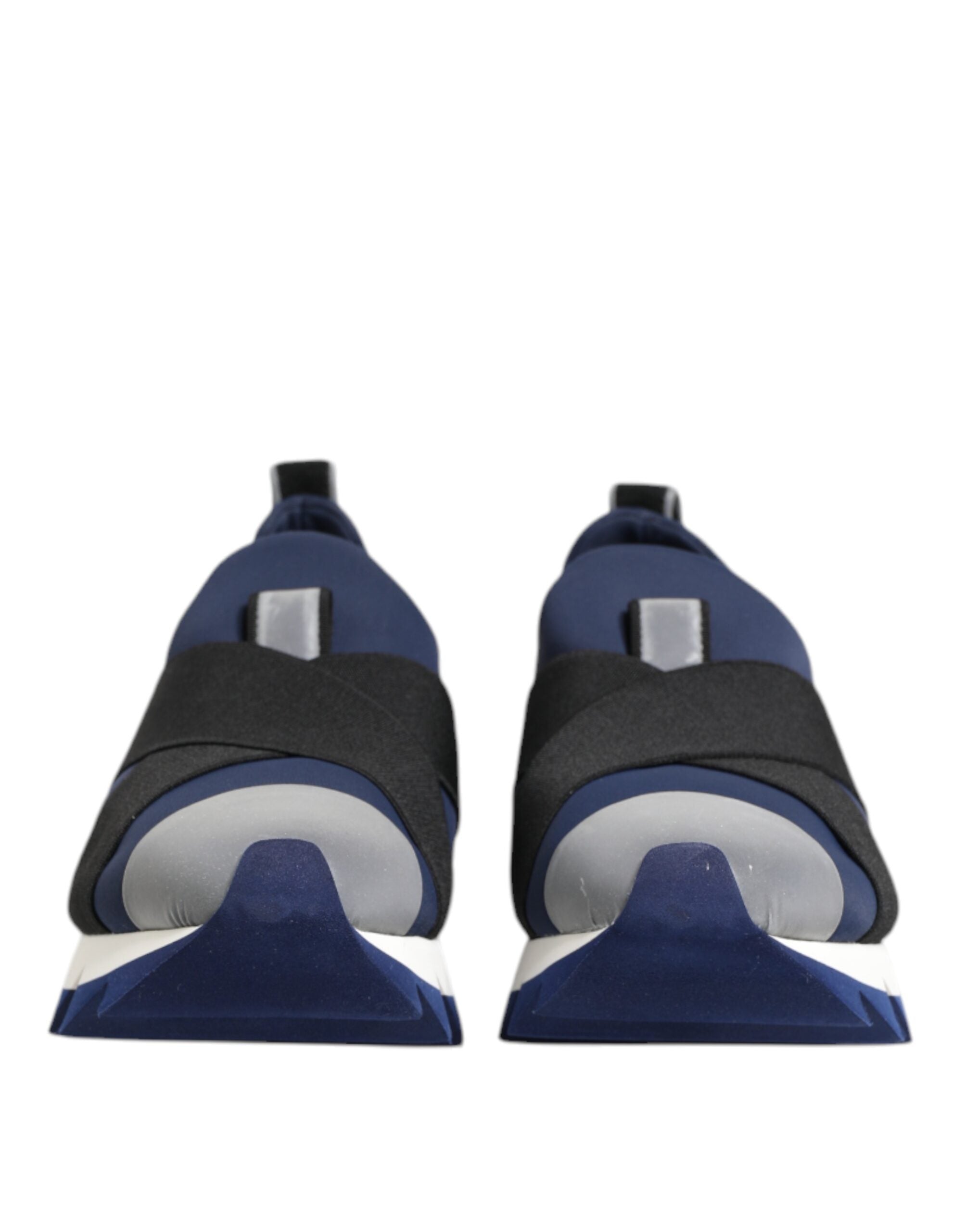 Dolce & Gabbana Blau Schwarz Slip On Low Top Männer Turnschuhe Schuhe