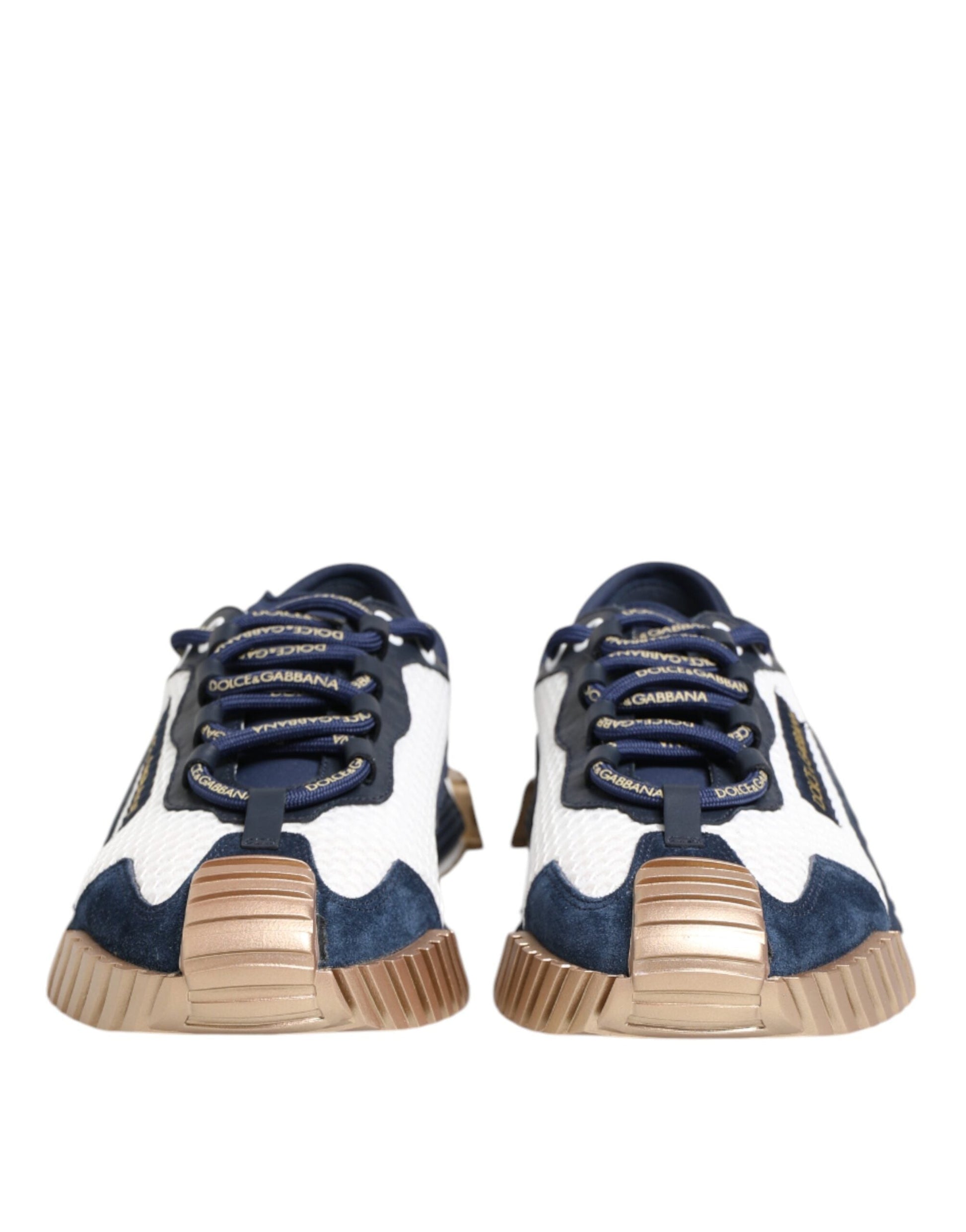 Dolce & Gabbana Blau Weiß Low Top NS1 Männer Turnschuhe Schuhe