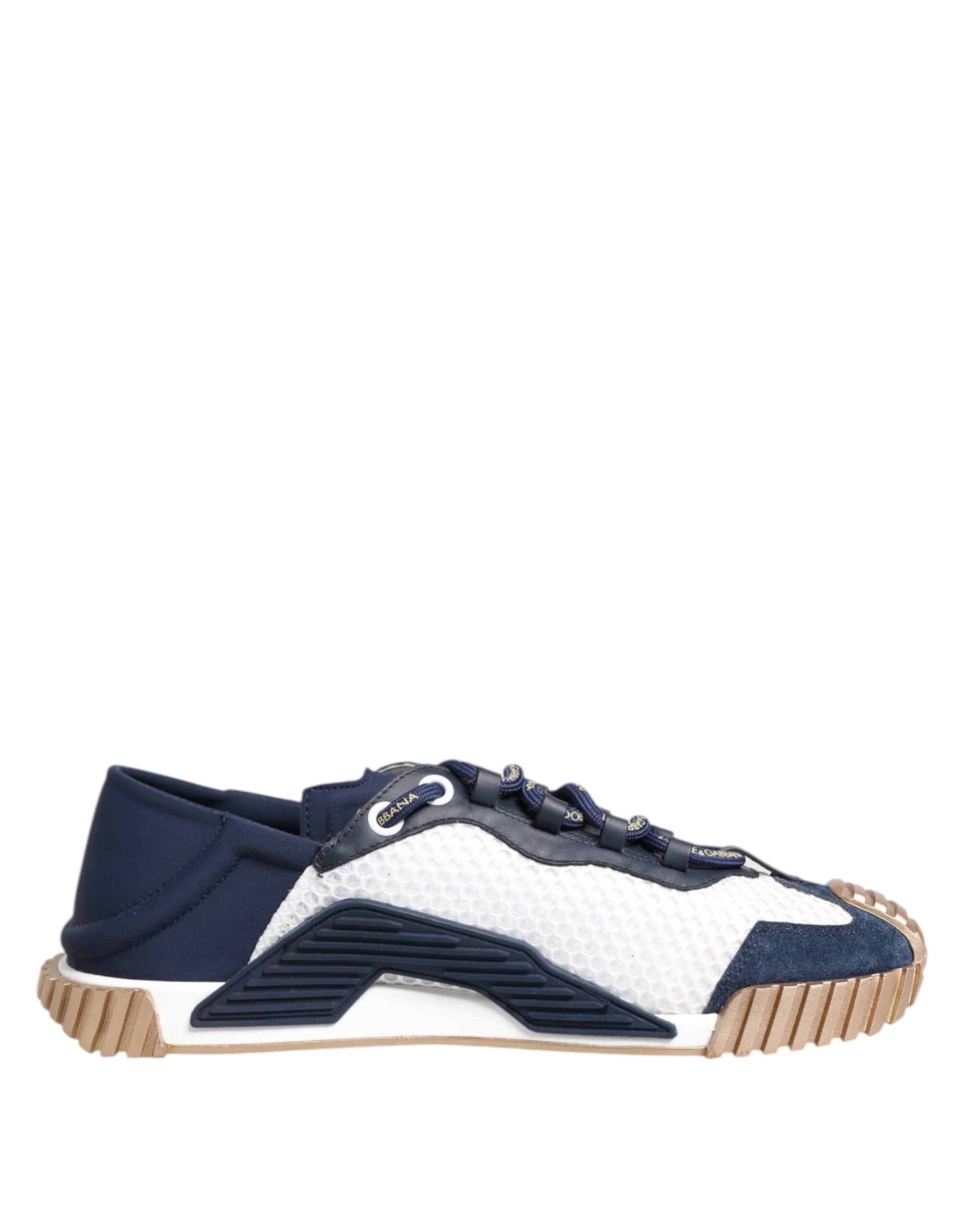 Dolce & Gabbana Blau Weiß Low Top NS1 Männer Turnschuhe Schuhe