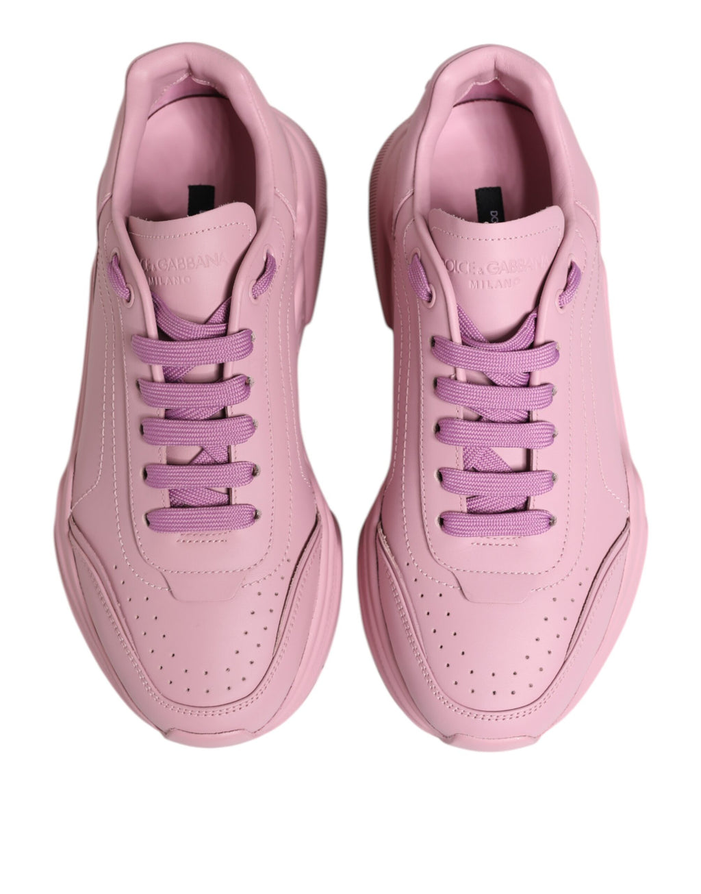 Dolce & Gabbana Pinke Leder Daymaster Low Top Sneakers Schuhe