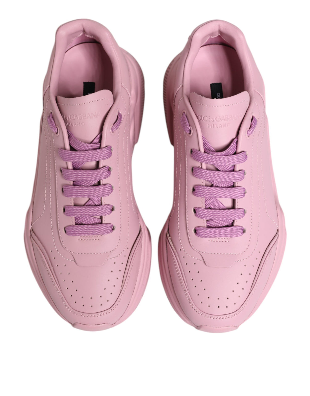 Dolce & Gabbana Pinke Leder Daymaster Low Top Sneakers Schuhe
