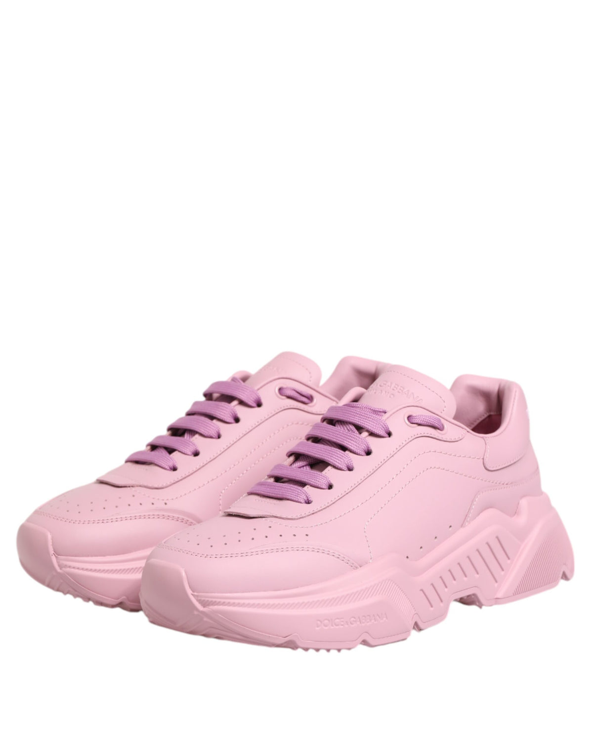 Dolce & Gabbana Pinke Leder Daymaster Low Top Sneakers Schuhe
