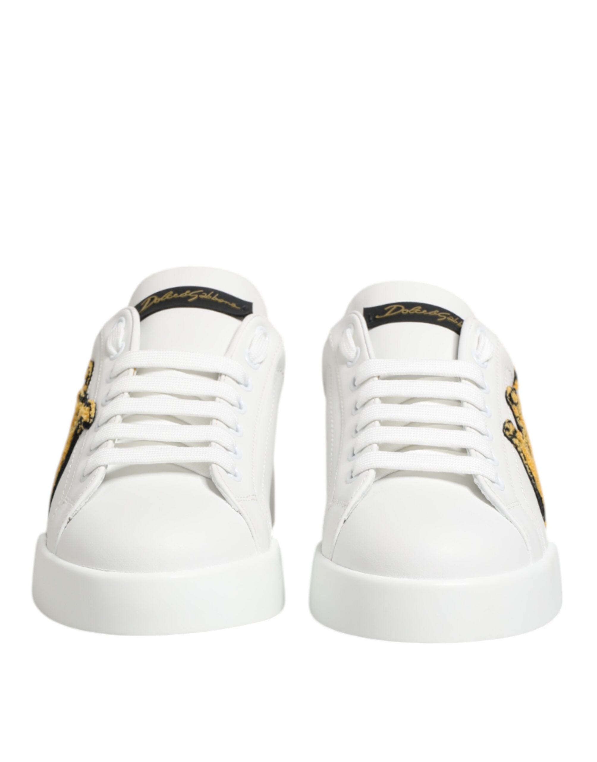 Dolce & Gabbana Weiß Crown Patch Portofino Männer Turnschuhe Schuhe