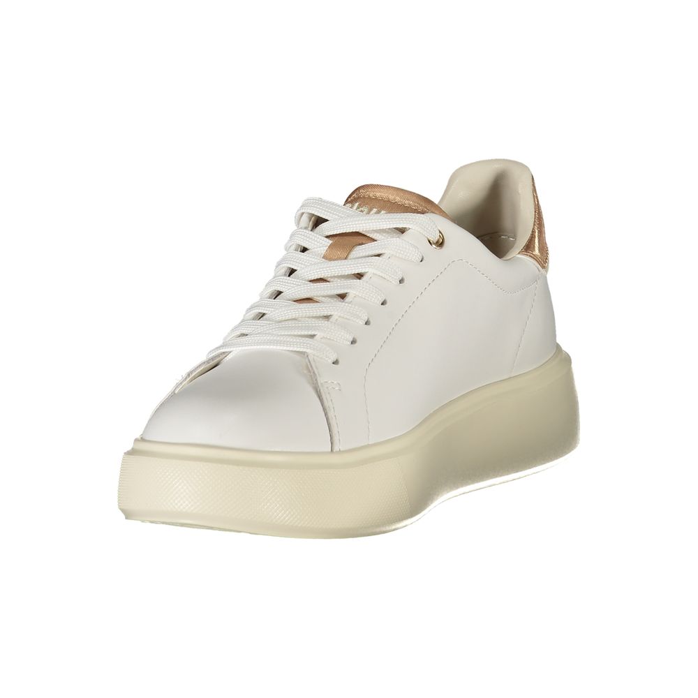 Blauer Weißes Leder Damen Sneaker