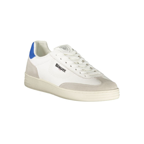 Blauer Weißes Leder Herren Sneaker