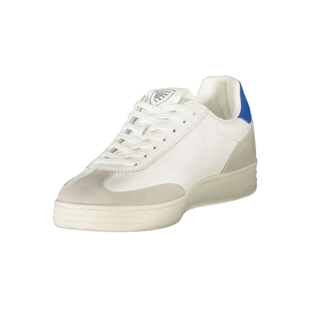 Blauer Weißes Leder Herren Sneaker