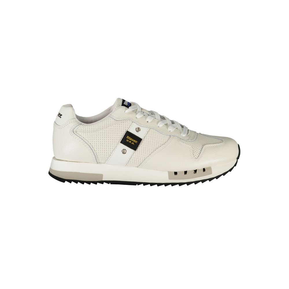 Blauer Weißes Leder Herren Sneaker