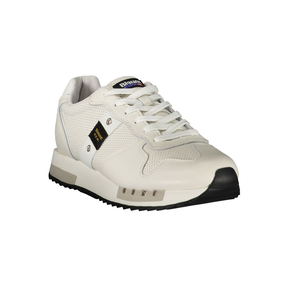Blauer Weißes Leder Herren Sneaker