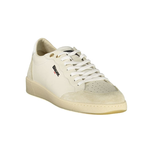 Blauer Weißes Leder Herren Sneaker