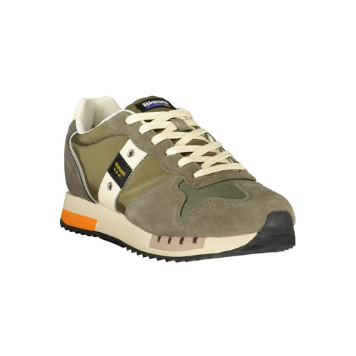 Blauer Grüner Polyester Herren Sneaker