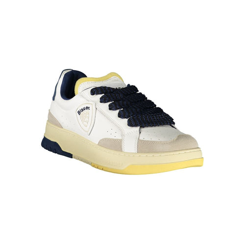 Blauer Weißes Leder Herren Sneaker