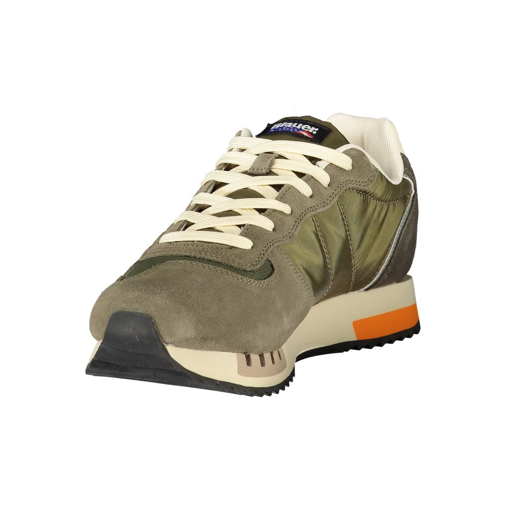 Blauer Grüner Polyester Herren Sneaker