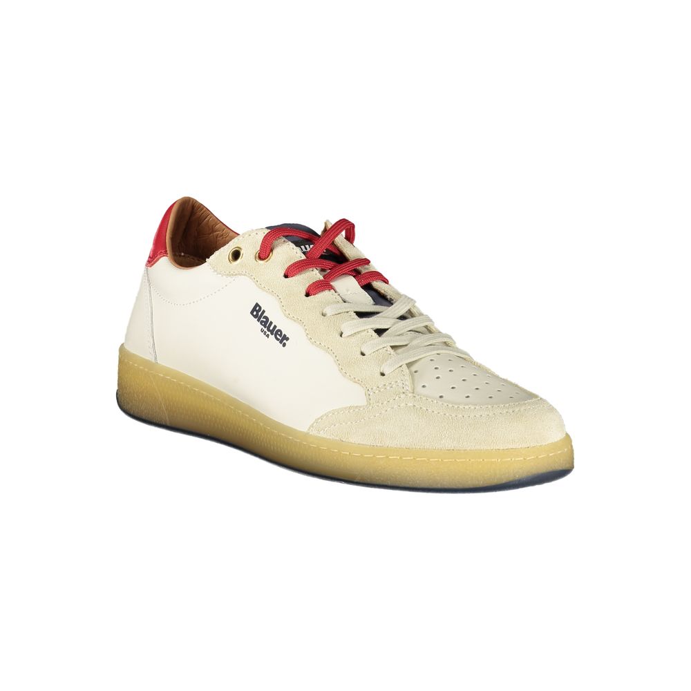 Blauer Weißes Leder Herren Sneaker
