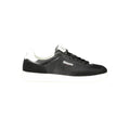 Blauer Schwarzes Leder Herren Sneaker