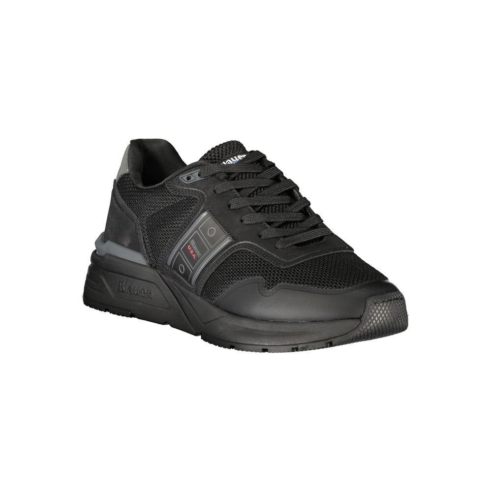 Blauer Schwarzer Polyester Herren Sneaker
