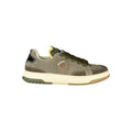 Blauer Grünes Leder Herren Sneaker