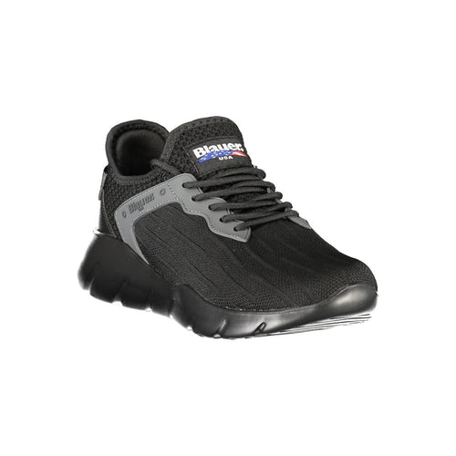 Blauer Schwarzer Polyester Herren Sneaker