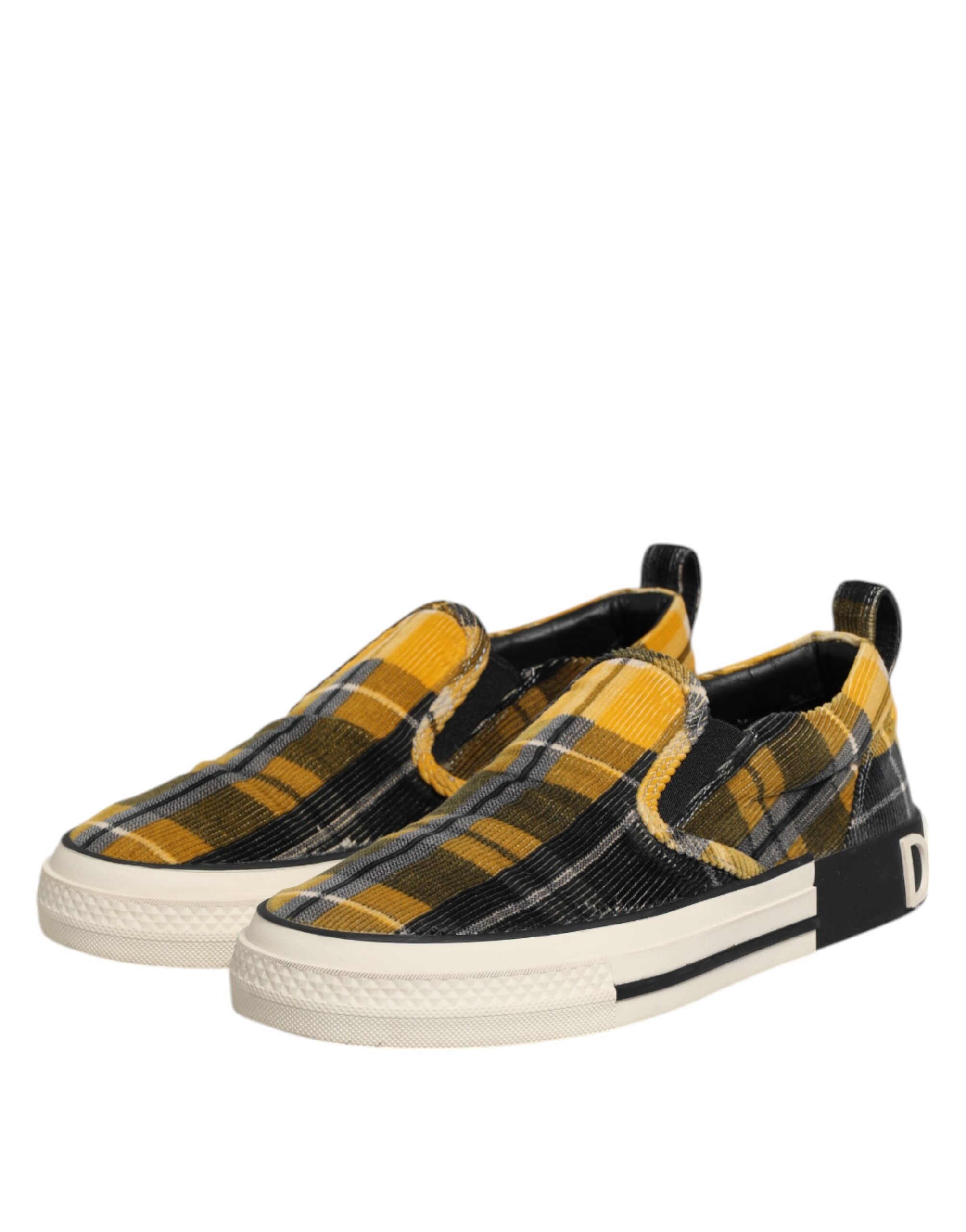 Dolce & Gabbana Multicolor Portofino Tartan Check Sneakers Schuhe