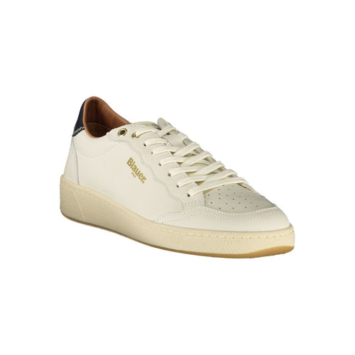 Blau-weiße Damen-Sneaker aus Leder