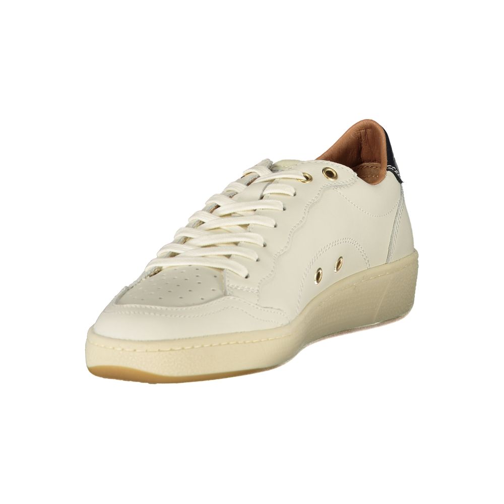 Blauer Weißes Leder Damen Sneaker