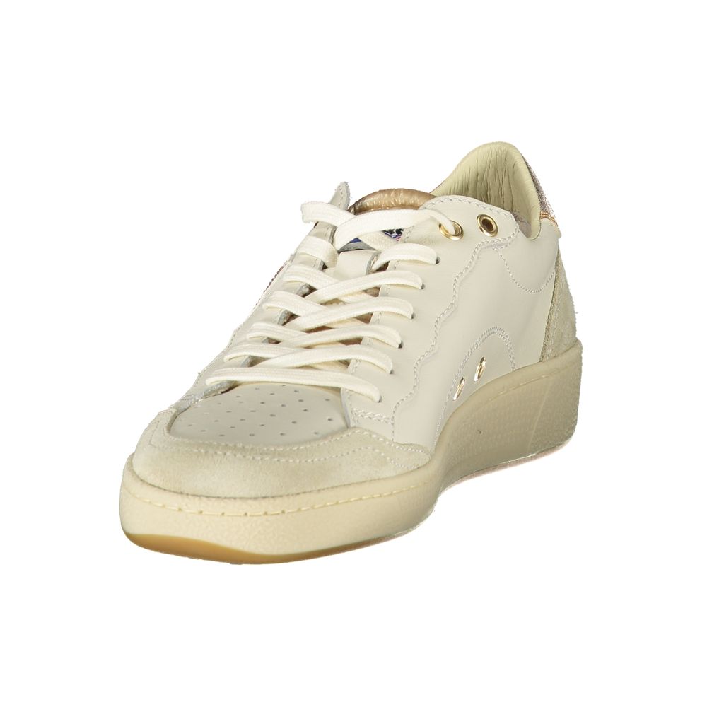 Blauer Weißes Leder Damen Sneaker