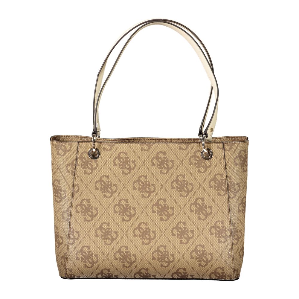 Guess Jeans Beige Polyethylen Frauen Handtasche