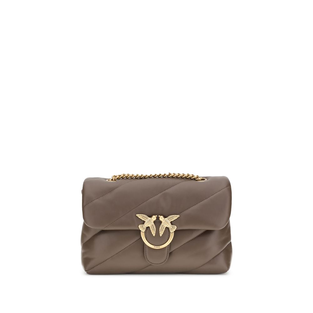 PINKO Braune Kalbshaut Bos Taurus Schultertasche