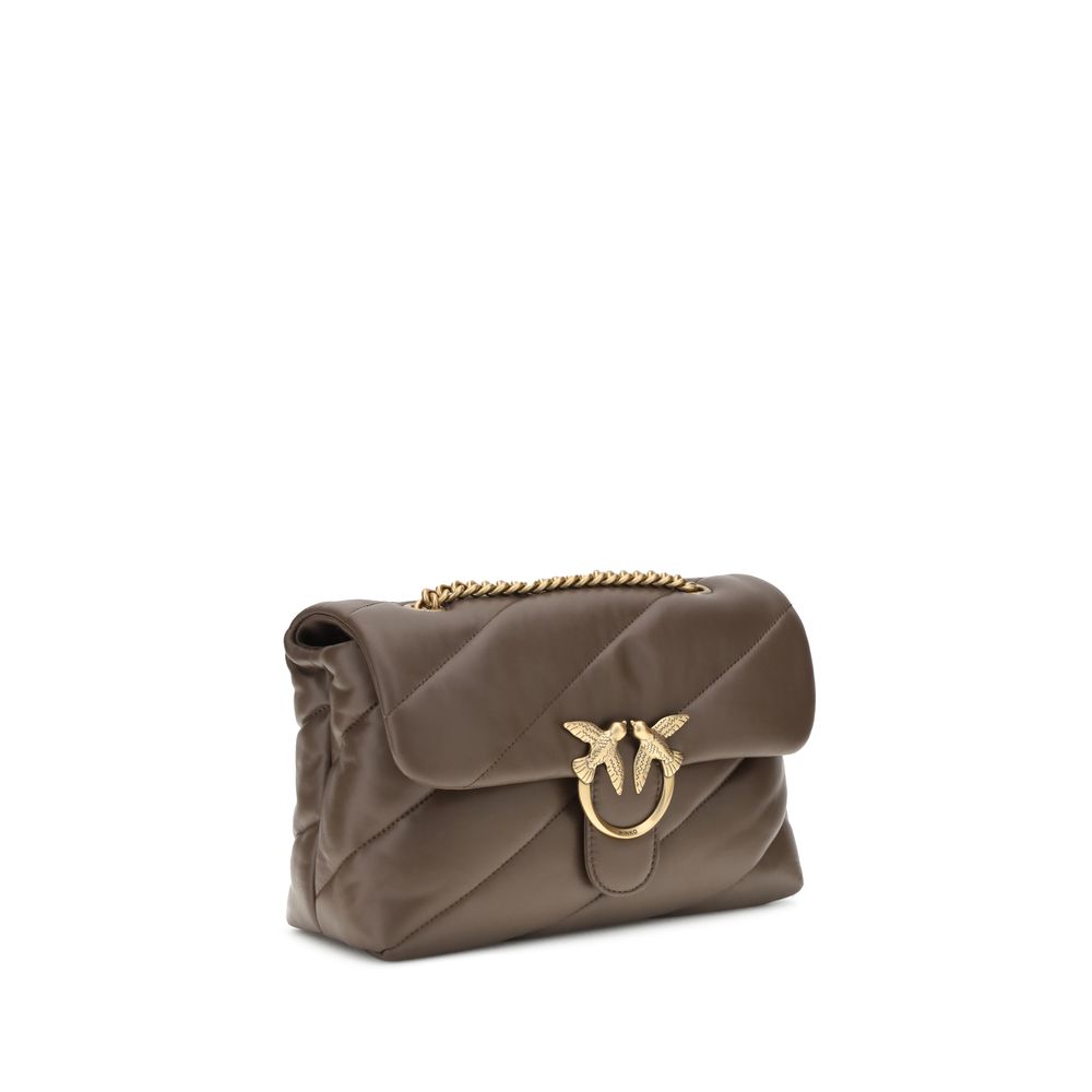 PINKO Braune Kalbshaut Bos Taurus Schultertasche