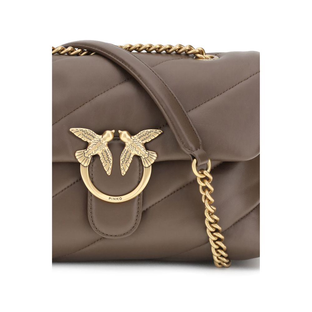 PINKO Braune Kalbshaut Bos Taurus Schultertasche