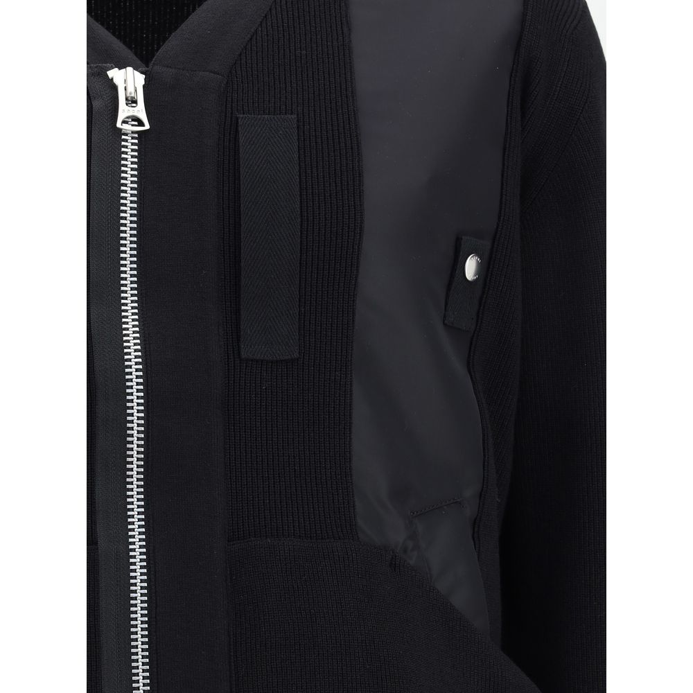 Sacai Schwarze Baumwoll-Bomberjacke