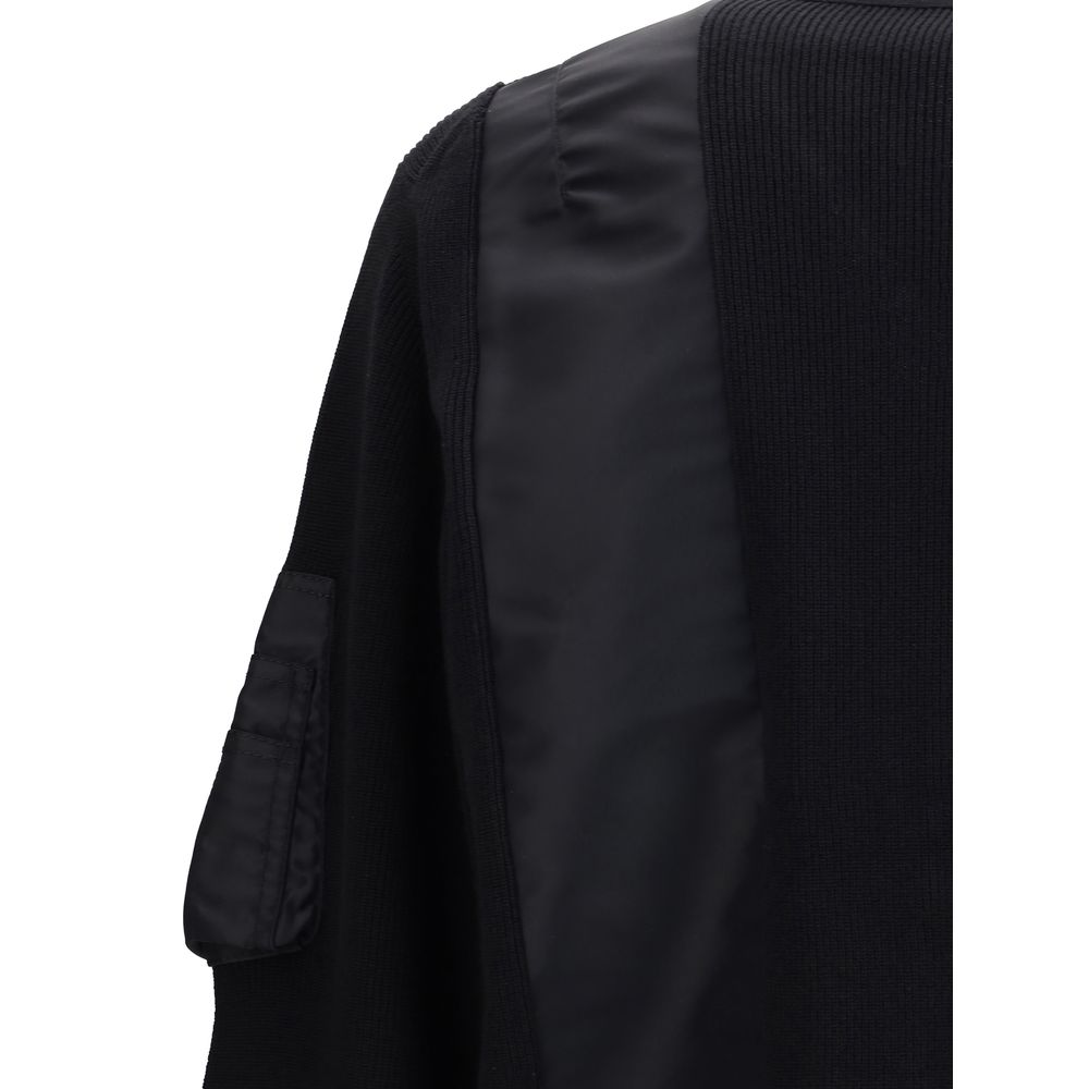 Sacai Schwarze Baumwoll-Bomberjacke