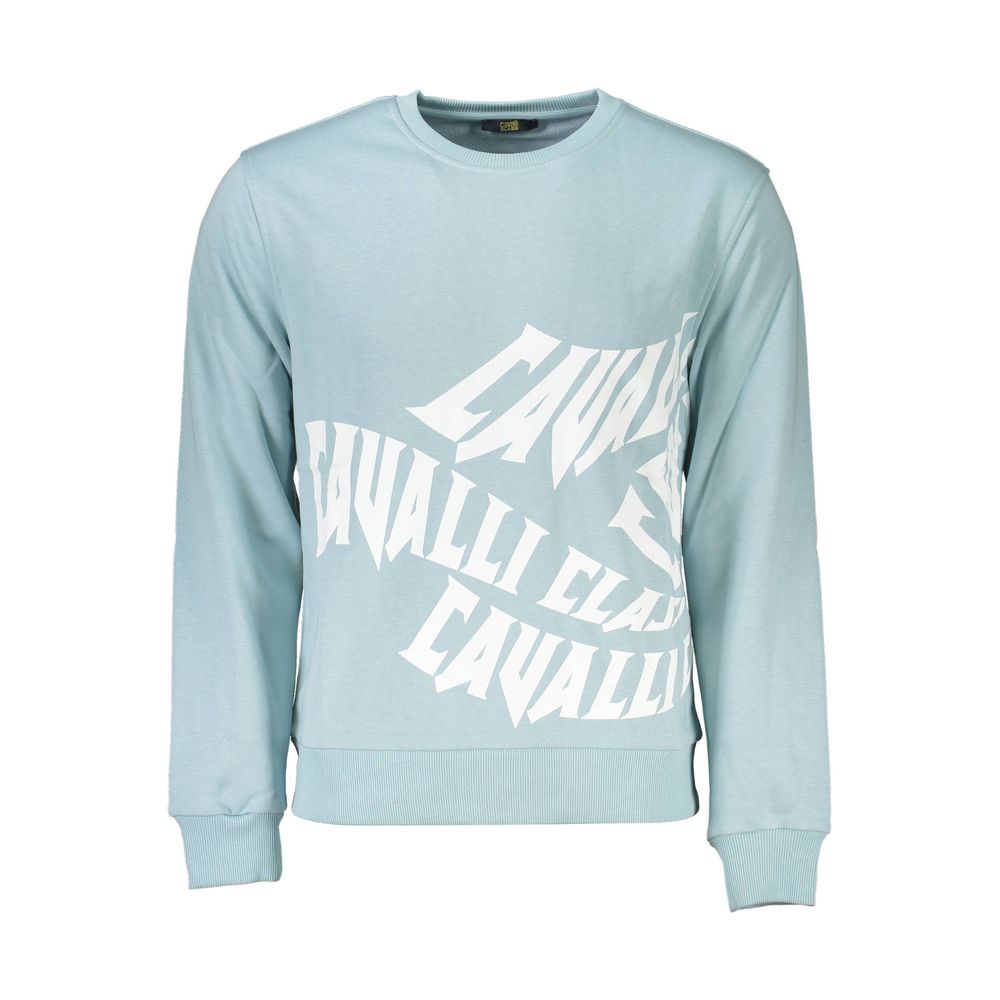 Cavalli Class Blauer Baumwollpullover
