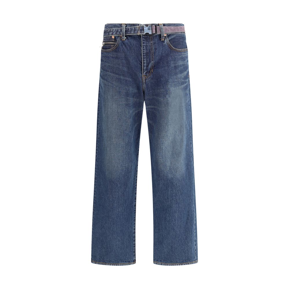 Sacai Blaue Baumwolljeans aus Denim