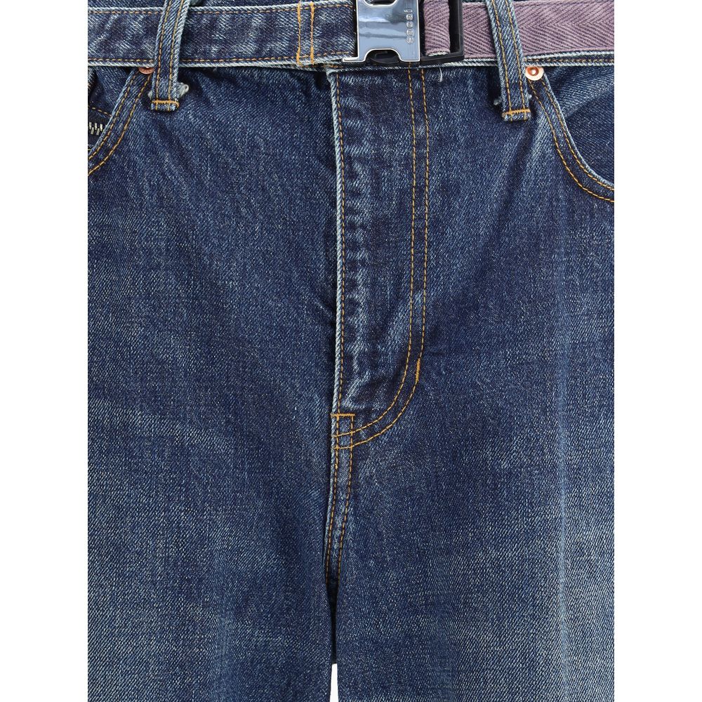 Sacai Blaue Baumwolljeans aus Denim