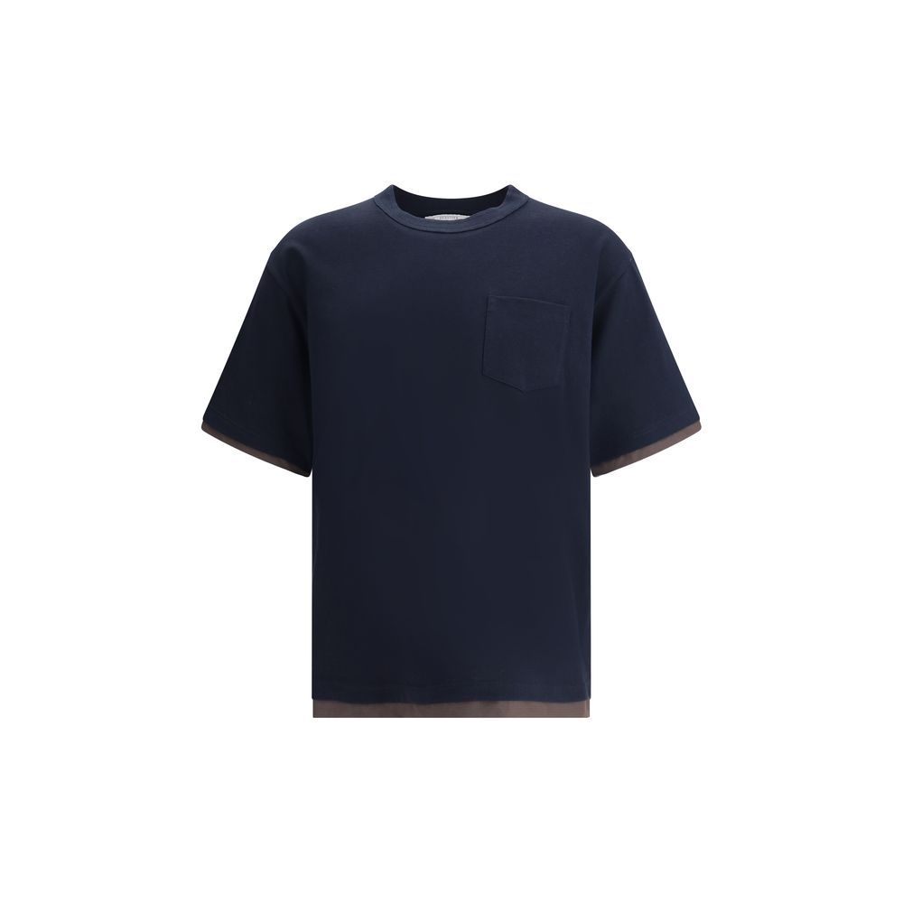 Sacai Schwarzes Baumwoll-T-Shirt