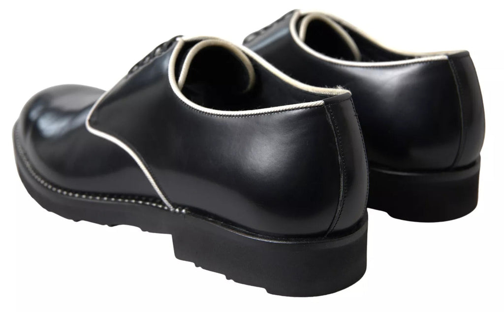 Dolce & Gabbana Schwarze weiße Lederschuhe für formelle Anlässe