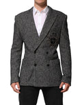 Dolce & Gabbana Zwart-Wit Dubbel Knoops Heren Pak Blazer