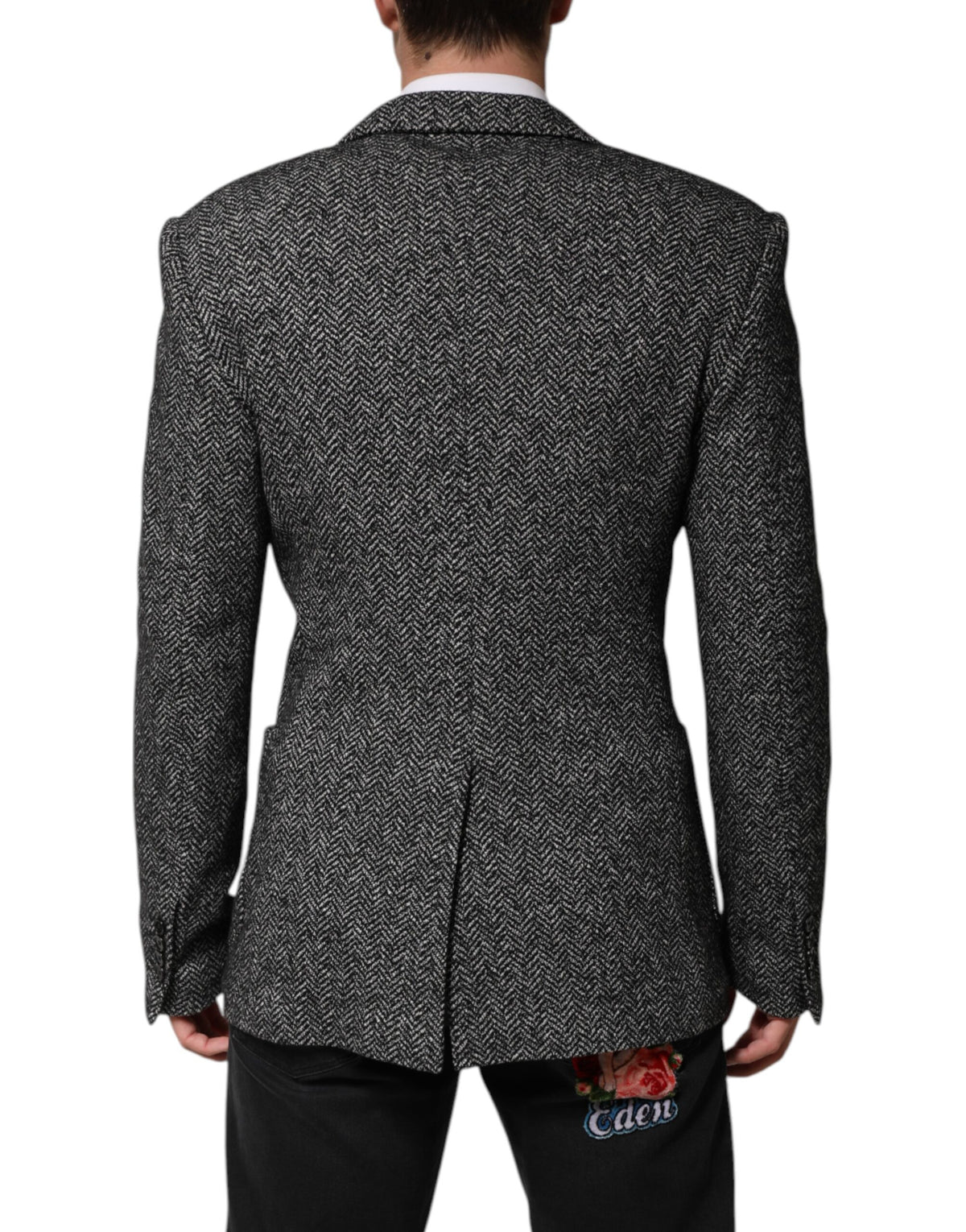 Dolce & Gabbana Zwart-Wit Dubbel Knoops Heren Pak Blazer