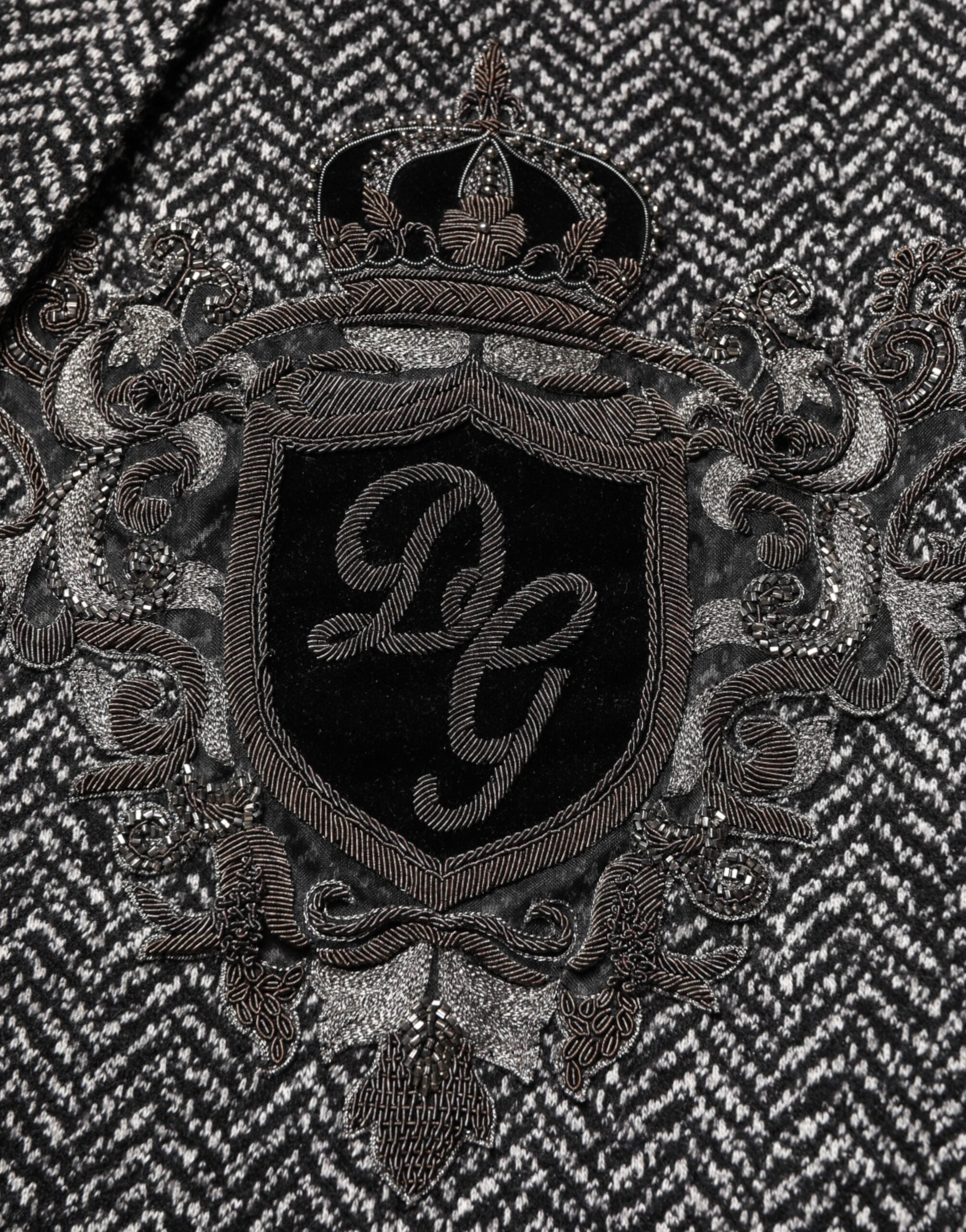 Dolce & Gabbana Schwarz Weiß Zweireiher Männer Anzug Blazer